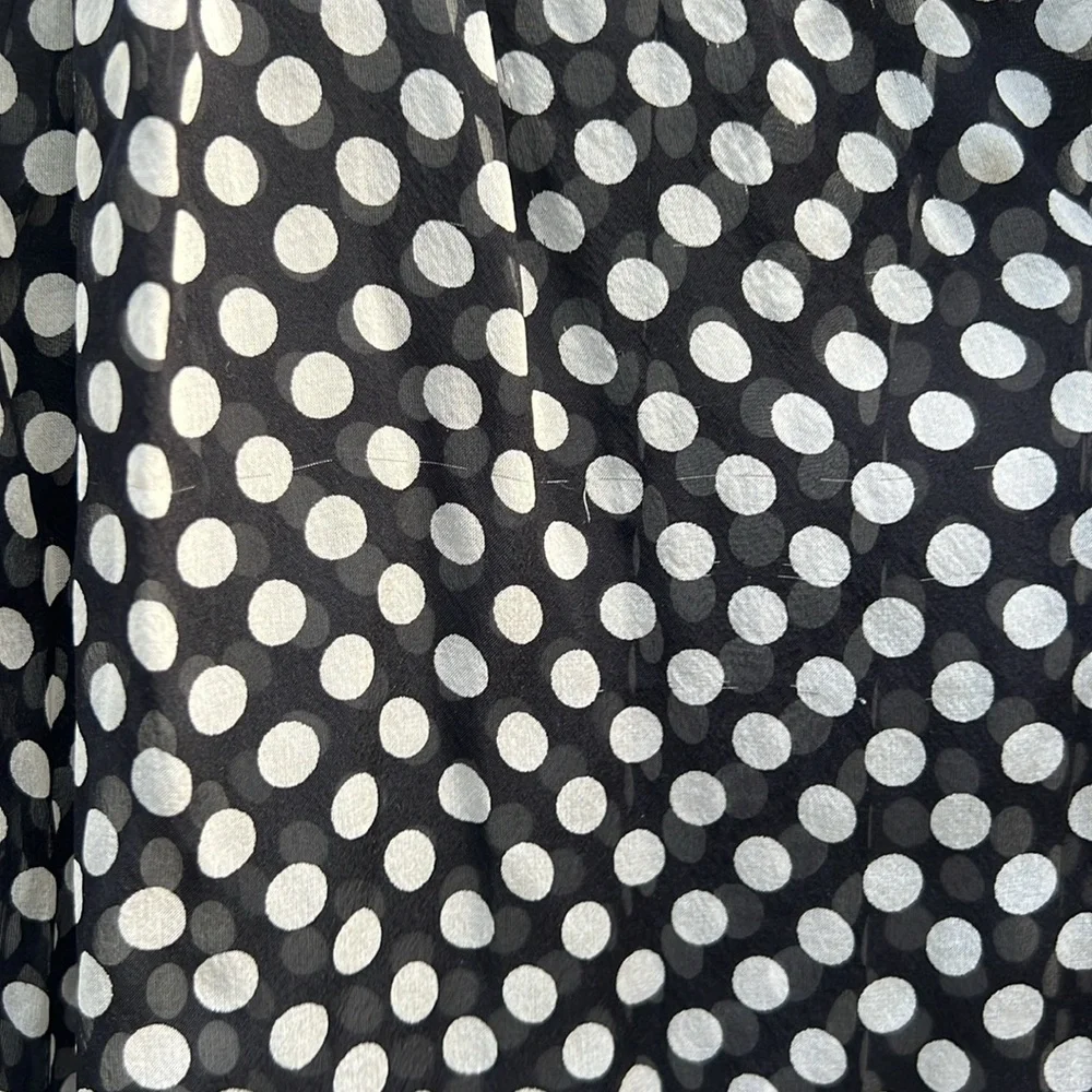 Milly | Black White Polka Dot Silk Blouse size 6